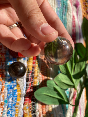 Mini smoky quartz spheres
