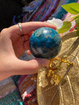 Blue apatite sphere