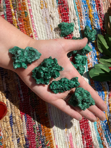 Raw silky malachite